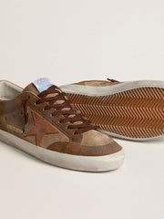 Men's Super-Star in brown suede with tan leather star and heel tab