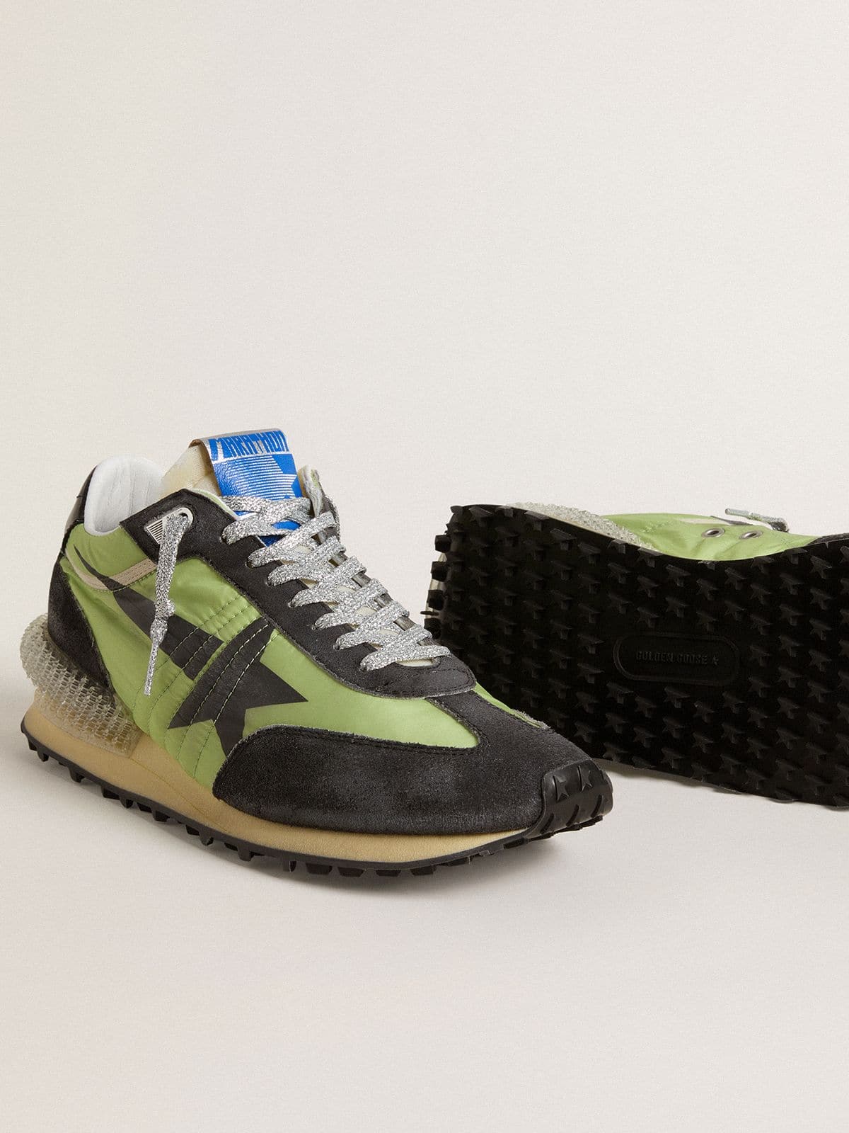 Men's Marathon with green nylon upper and black star