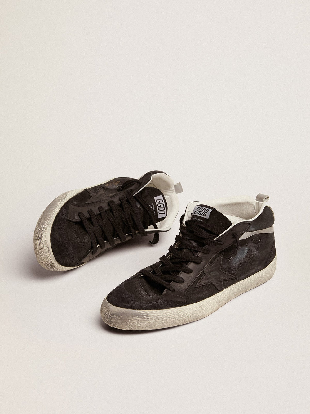 Men's Mid Star in nubuck with black leather star and silver flash