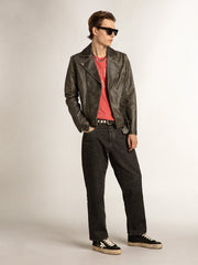 Men’s Mid Star in black nappa and suede with white leather star