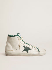 Men's Francy LTD in white nappa leather with green rubber star