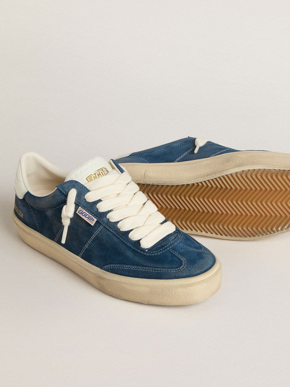 Men's Soul Star in blue suede with white leather heel tab