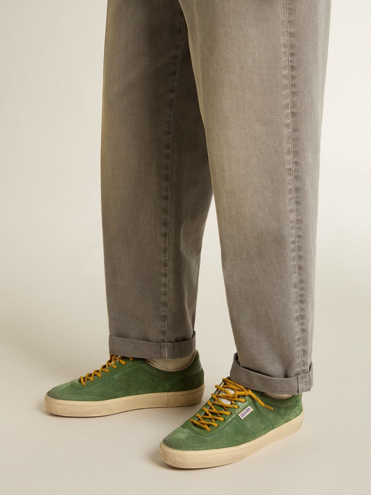 Men's Soul Star in green suede with green leather heel tab