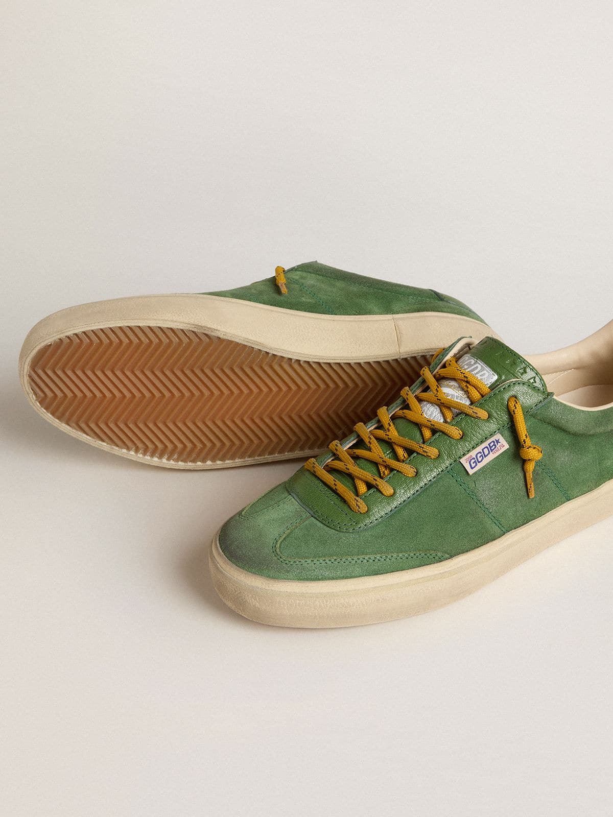 Men's Soul Star in green suede with green leather heel tab