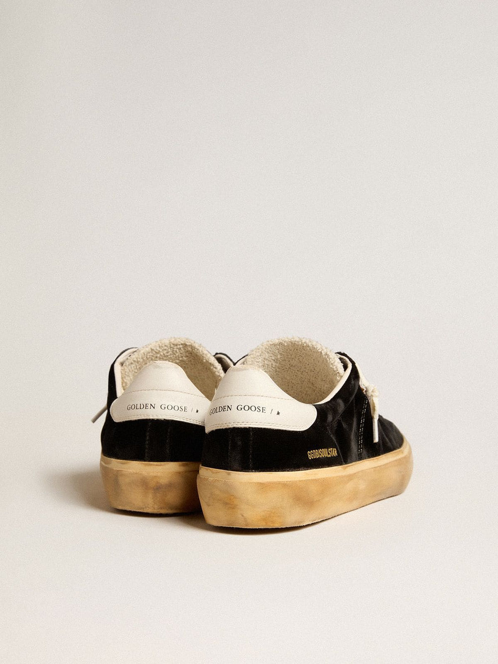 Men's Soul Star in black velvet with white leather heel tab