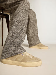 Men's Soul Star in dove-gray suede with white leather heel tab and tongue