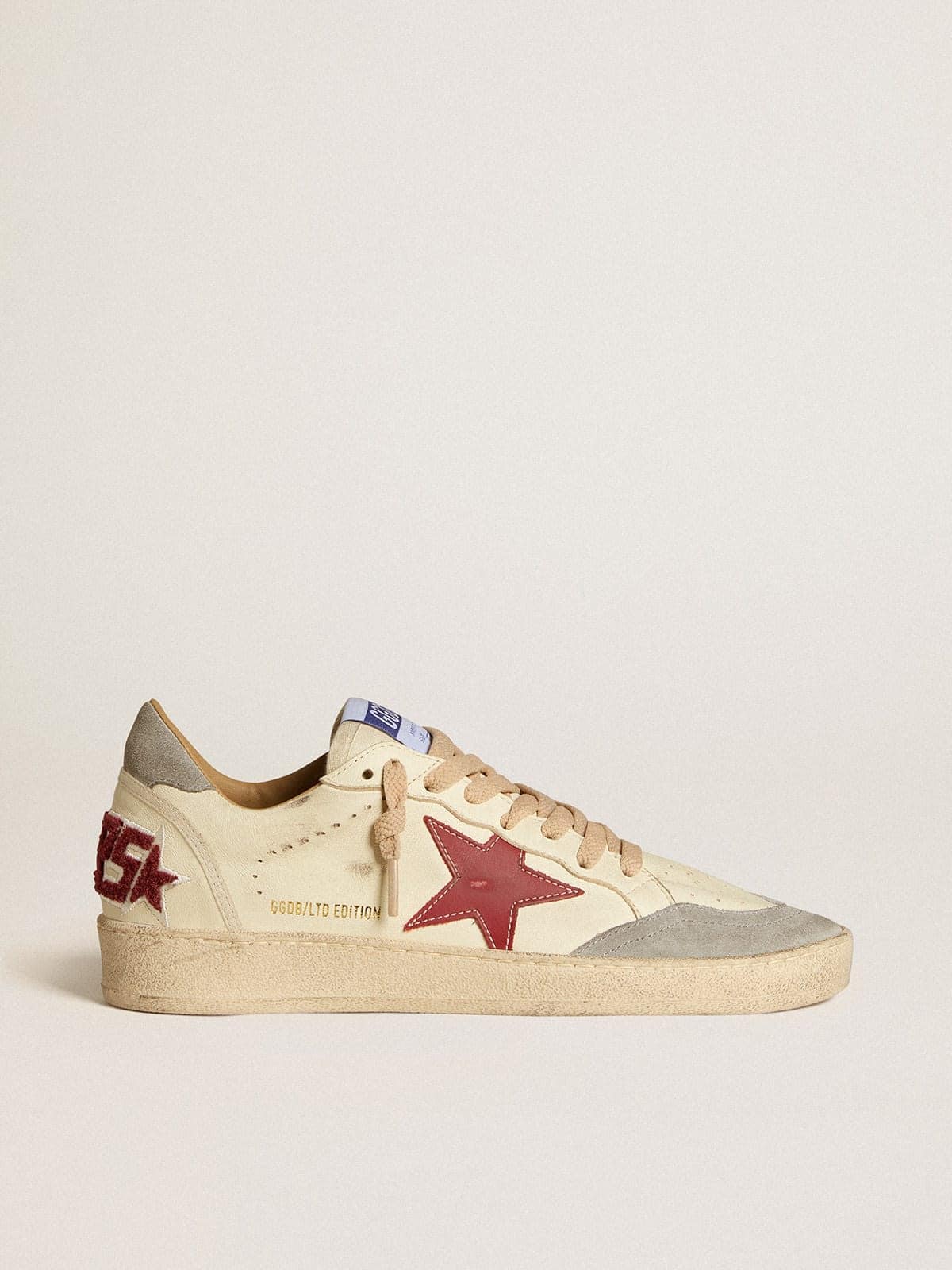 Men's Ball Star LTD in nappa leather with red leather star and gray suede heel tab