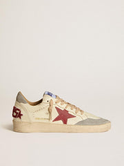Men's Ball Star LTD in nappa leather with red leather star and gray suede heel tab