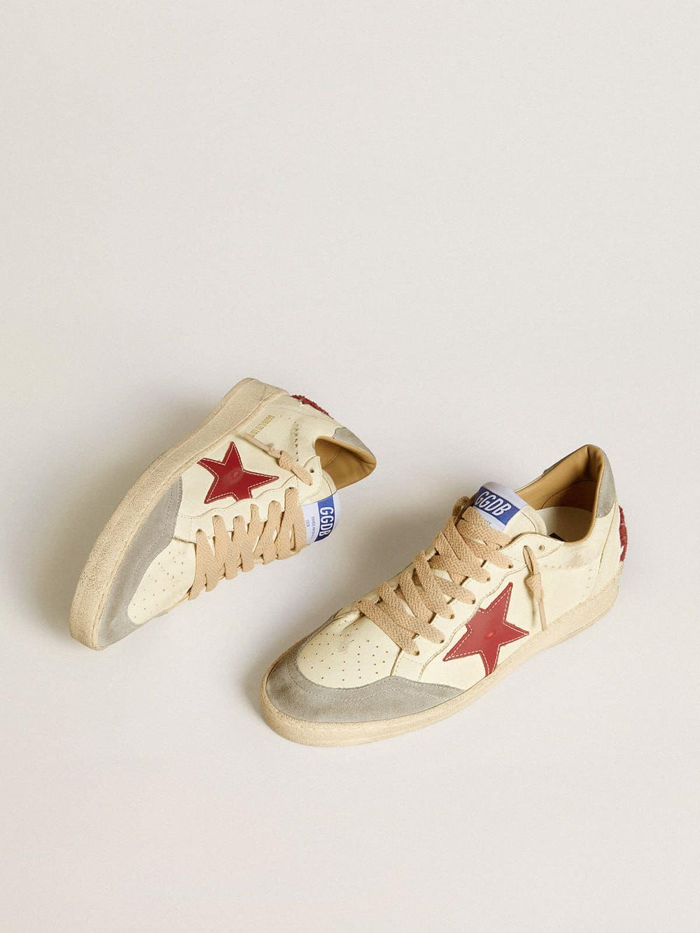 Men's Ball Star LTD in nappa leather with red leather star and gray suede heel tab