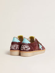 Men’s Ball Star in dark red suede with light blue star and heel tab