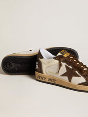 Men's Ball Star in nappa and mesh with suede star and brown leather inserts