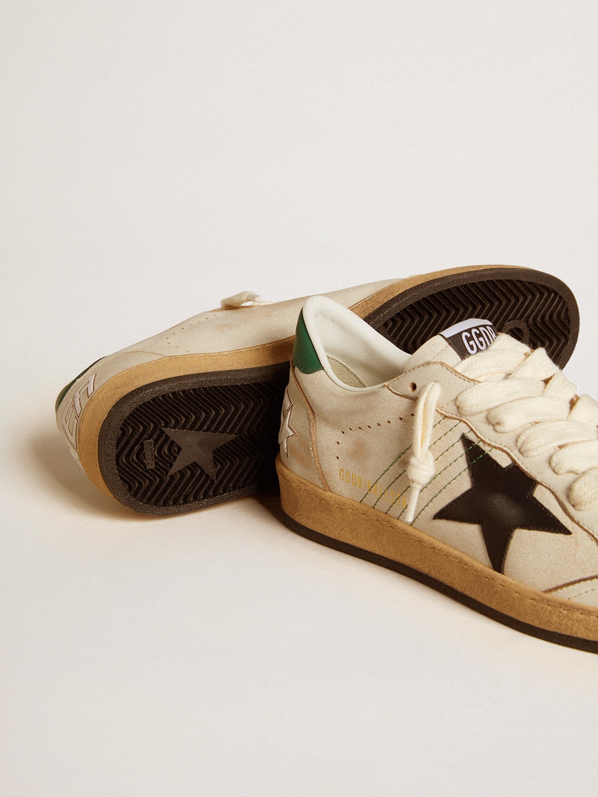 Men’s Ball Star with black leather star and green leather heel tab