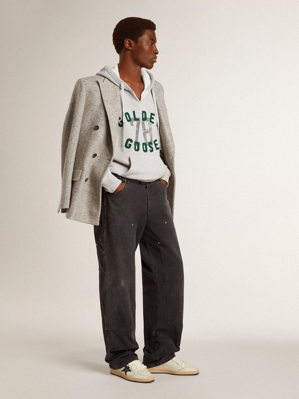 Men’s Ball Star with black leather star and green leather heel tab