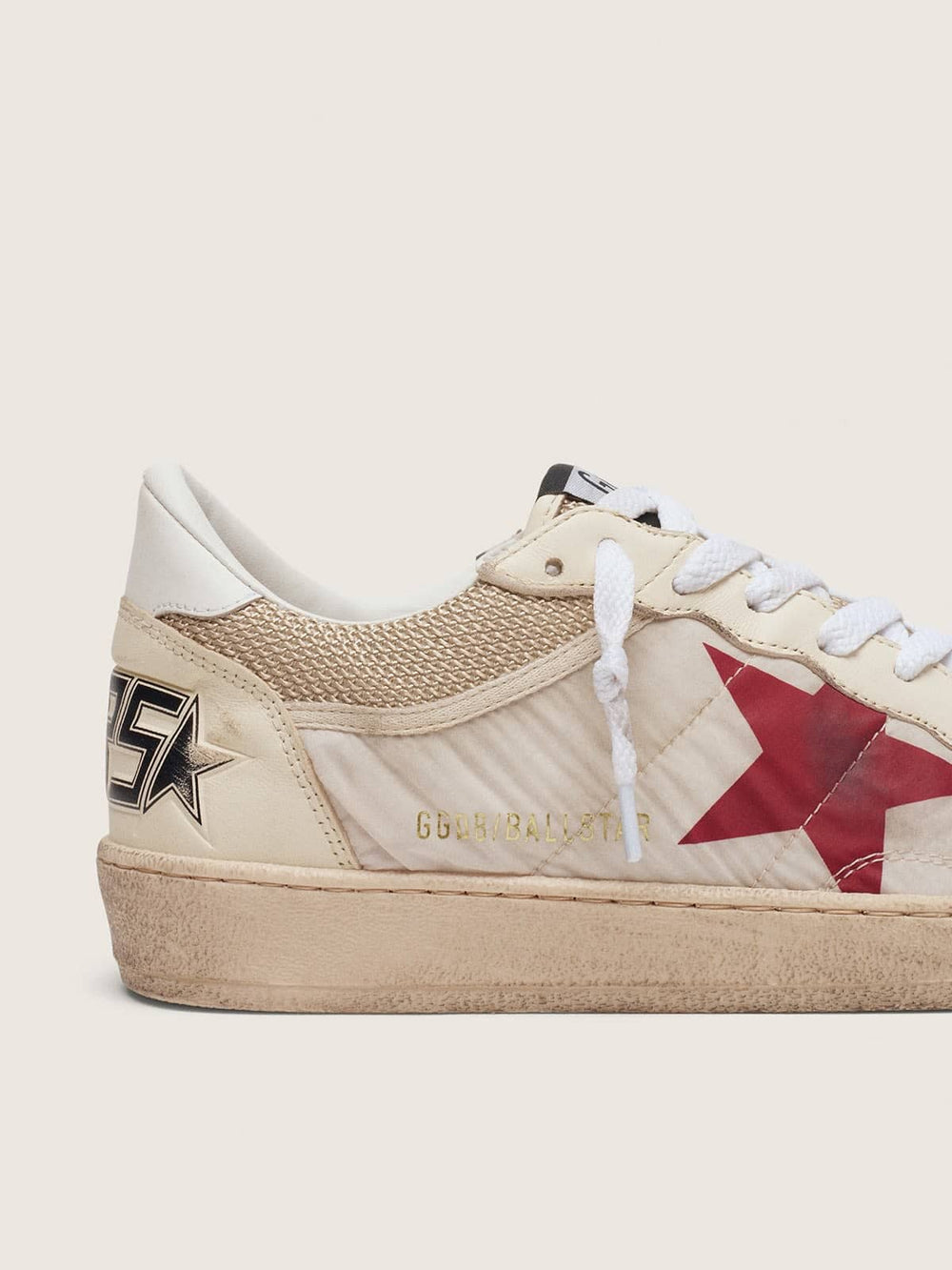 Ball Star in nylon and white mesh with red nylon star and white leather heel tab