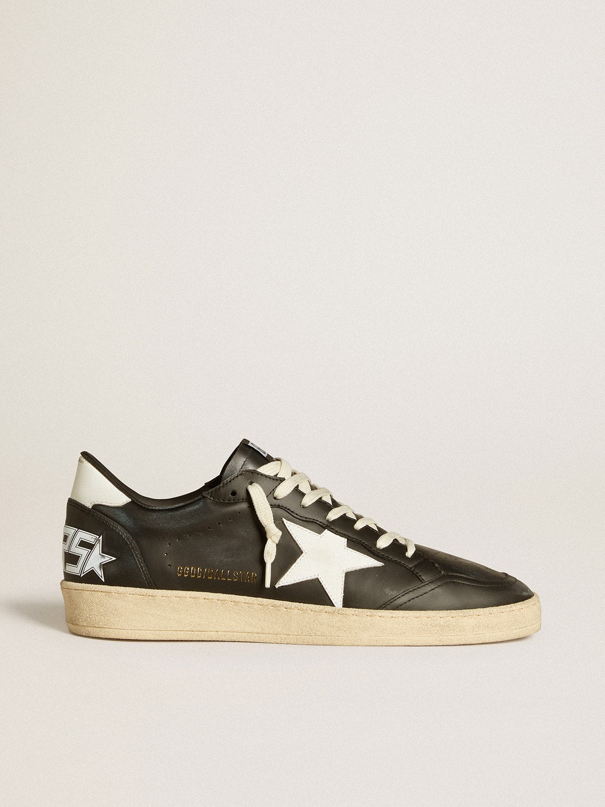 Men's Ball Star in black nappa with white leather star and heel tab