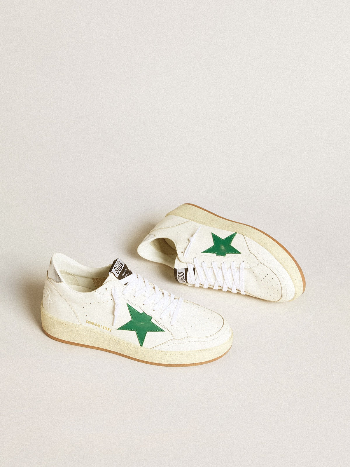 Men's Ball Star with green leather star and metallic leather heel tab