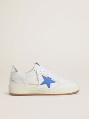 Ball Star with light blue leather star and silver foiled leather heel tab