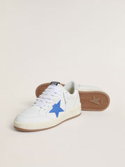 Ball Star with light blue leather star and silver foiled leather heel tab