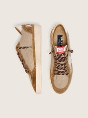 Men's Ball Star in wool with cream leather star and brown waxed leather inserts