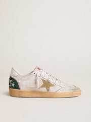 Ball Star LTD in white crackle leather and mesh with suede star