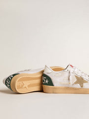 Ball Star LTD in white crackle leather and mesh with suede star