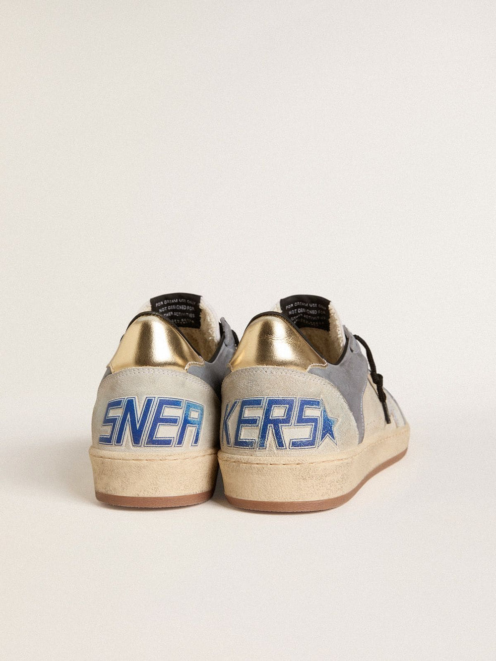 Men's Ball Star in suede and nubuck with silver metallic leather star and gold metallic leather heel tab