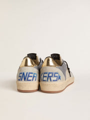 Men's Ball Star in suede and nubuck with silver metallic leather star and gold metallic leather heel tab