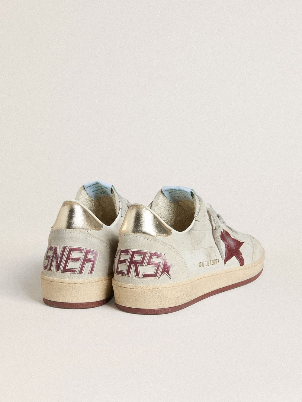 Men's Ball Star in crocodile-print nubuck with burgundy suede star