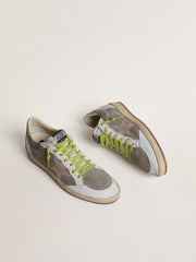 Men’s Ball Star in gray suede with old rose suede star and beige leather heel tab