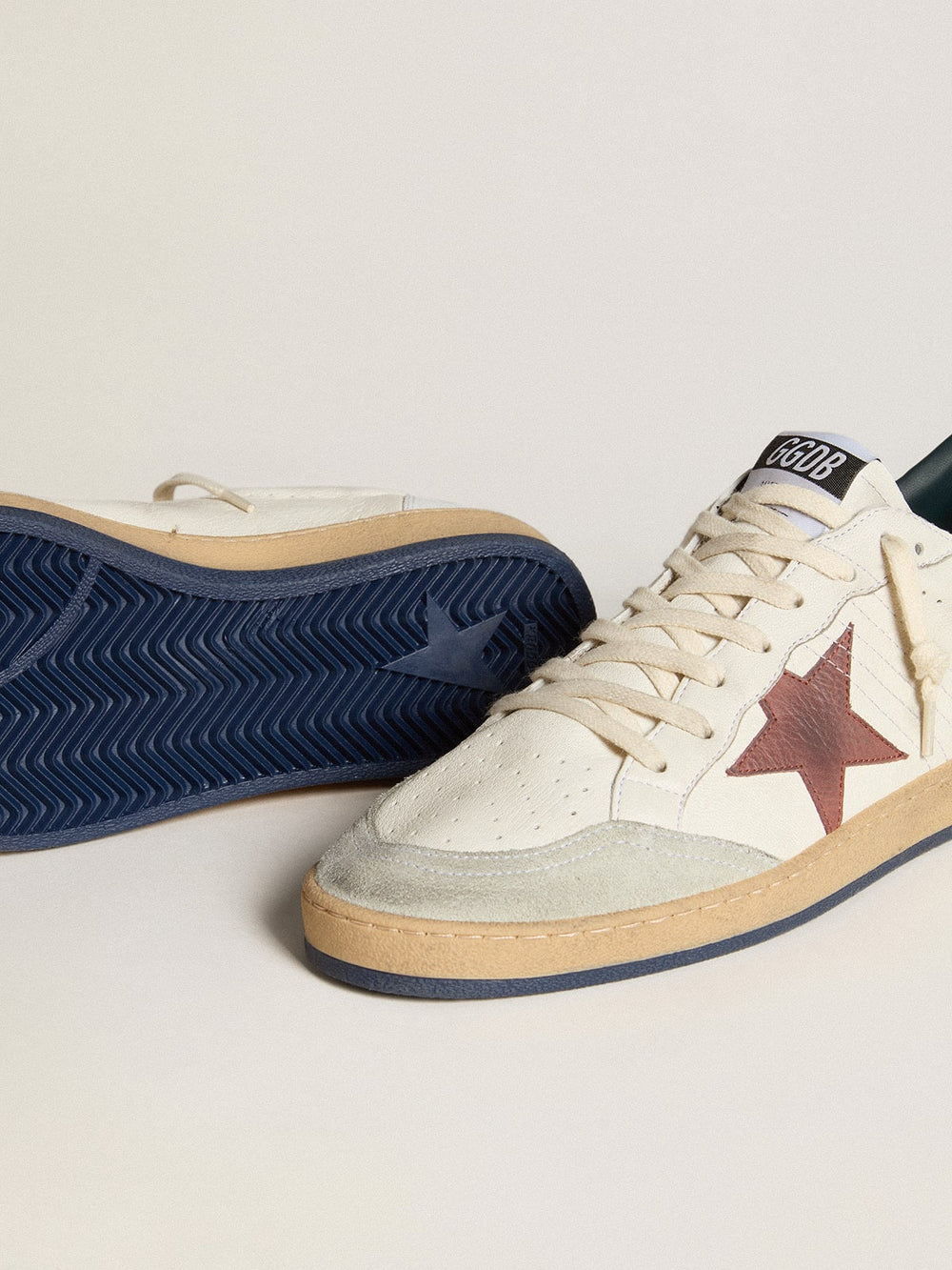 Ball Star in nappa with brown nubuck star and nappa heel tab