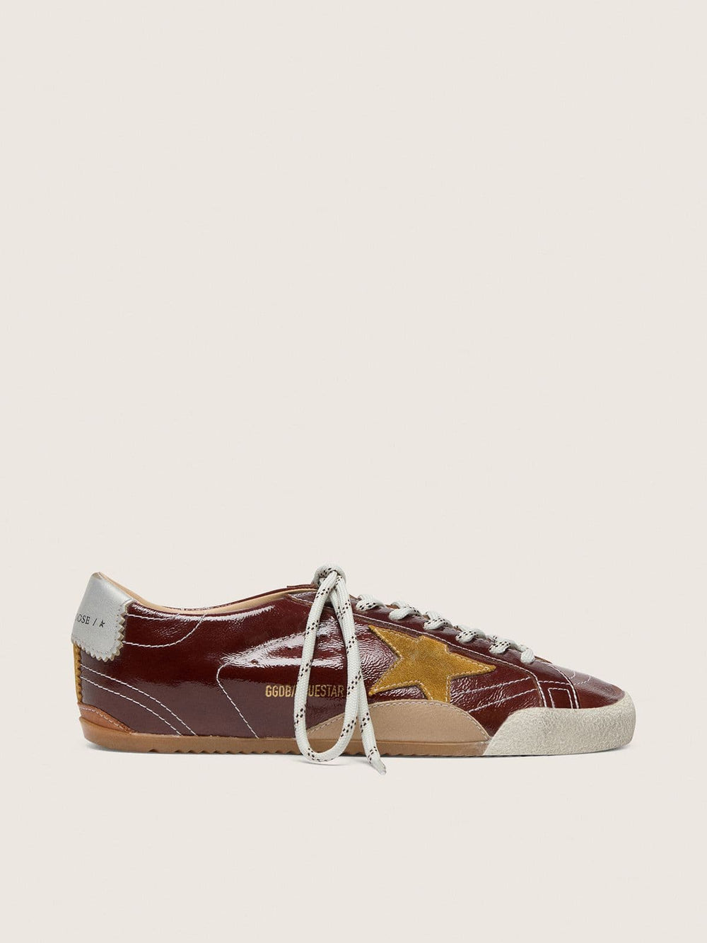 Men's True-Star in burgundy naplak with suede star and silver nappa heel tab