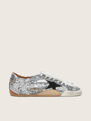 Men's True-Star in silver sequins with black star and silver leather heel tab