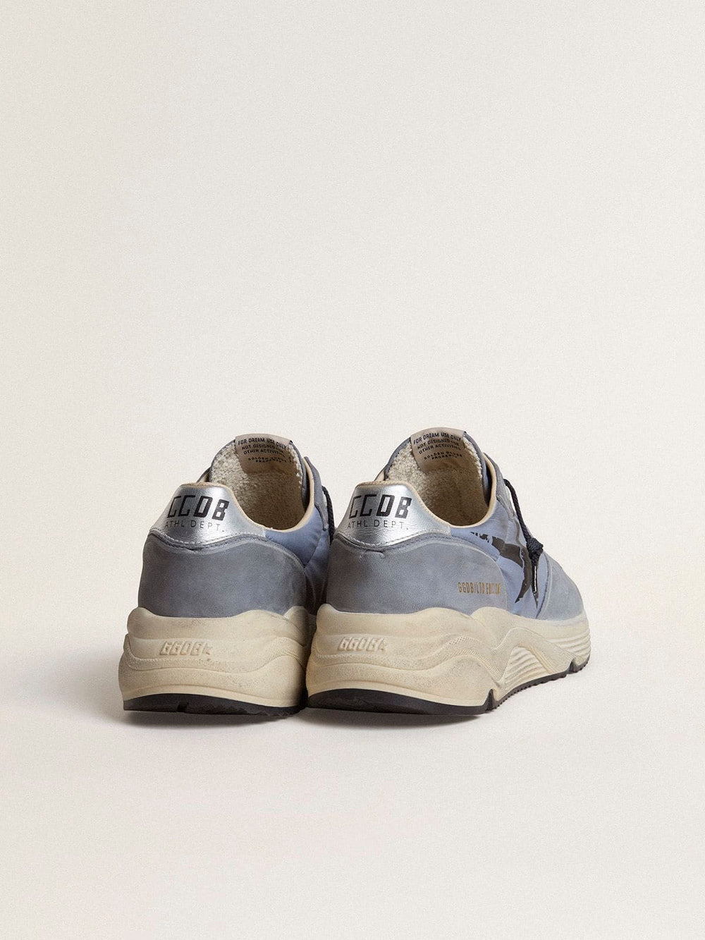 Men's Running Sole in light blue nylon and nubuck with black star