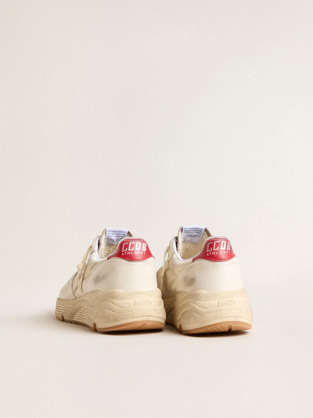 Men’s Running Sole in nappa leather with beige leather star and red heel tab