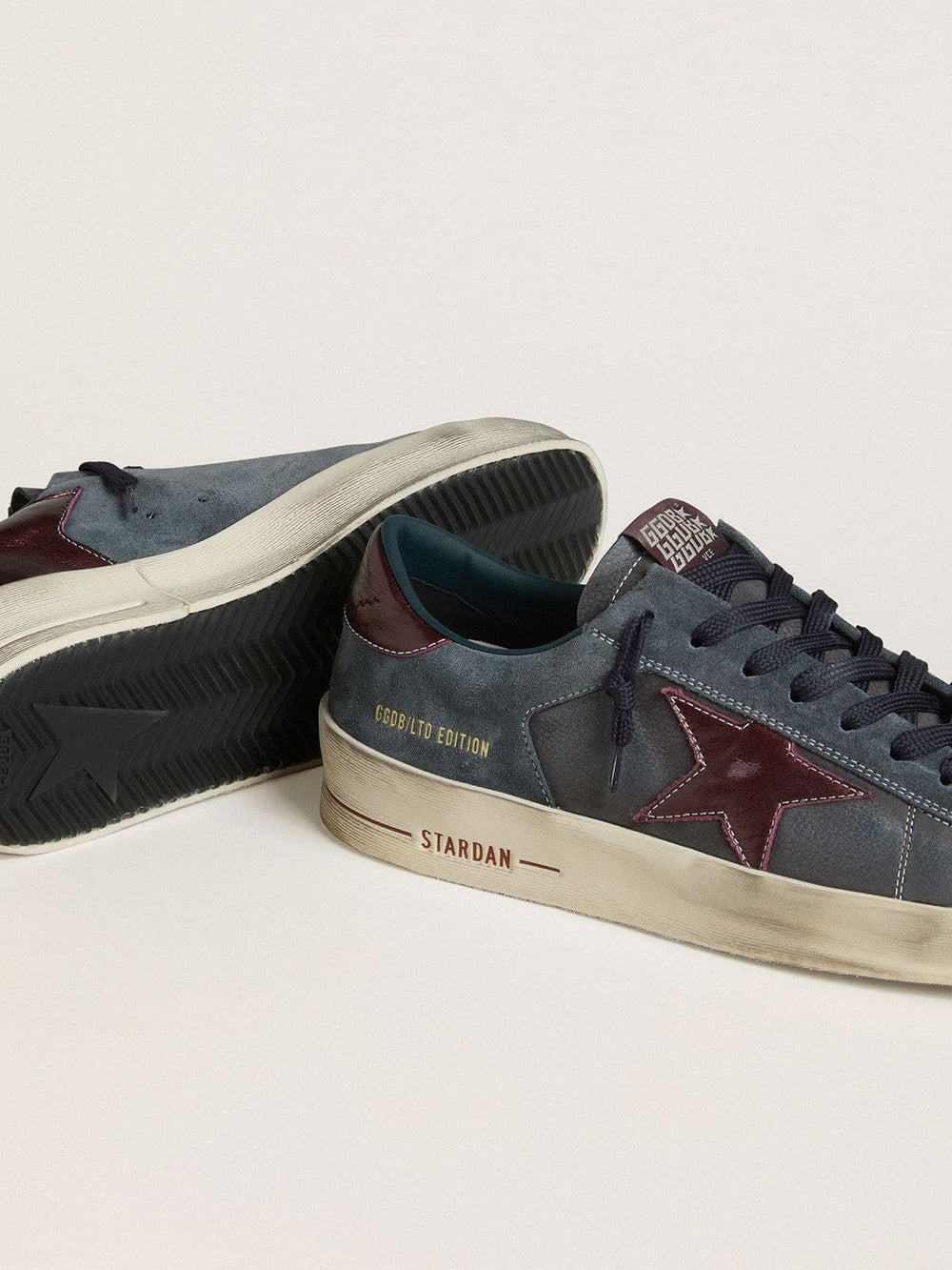 Men's Stardan LTD in anthracite nubuck and blue suede with metallic leather star