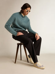 Stardan in white leather and mesh with white leather star