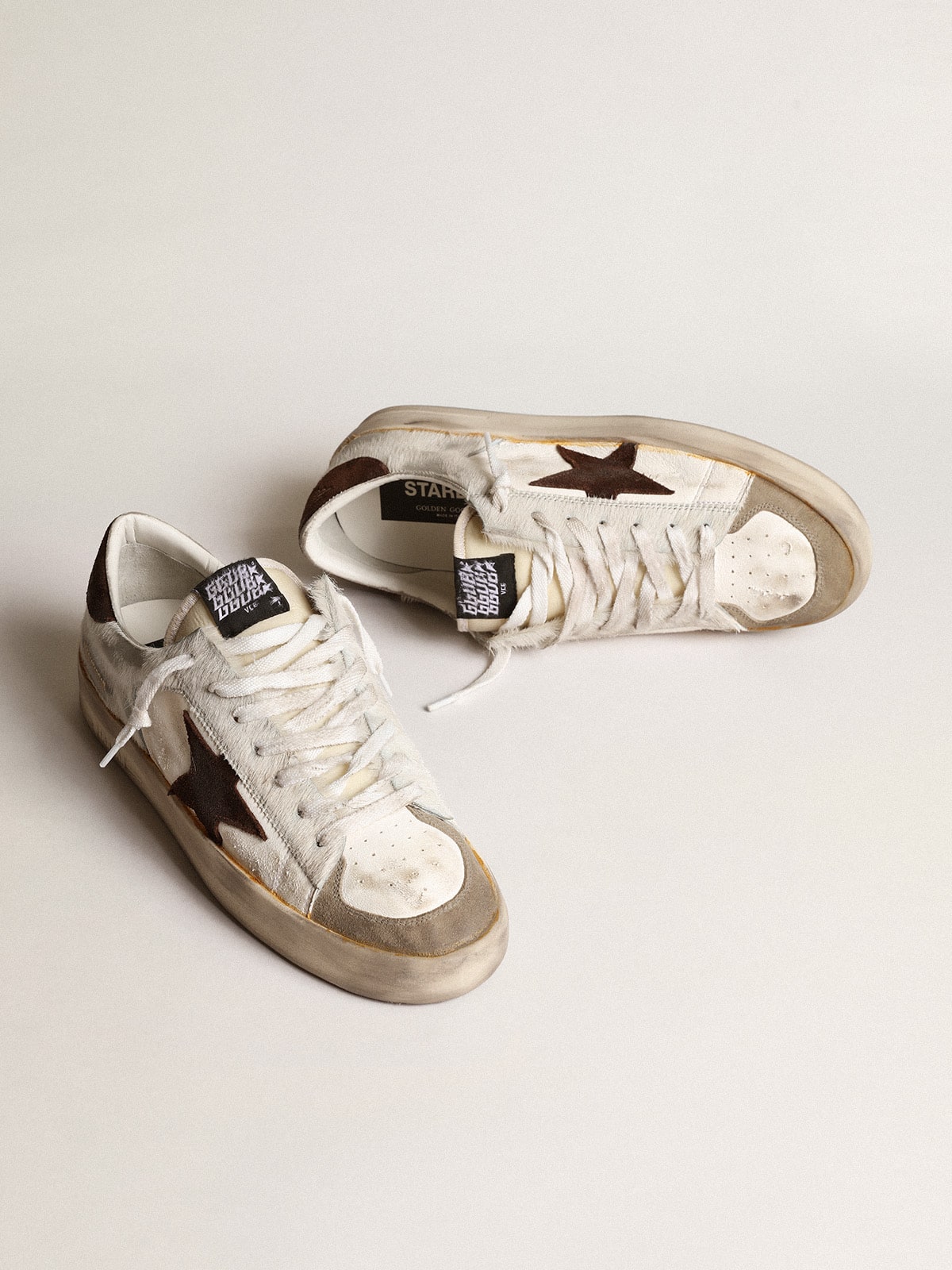 Men’s Stardan in nappa and pony skin with brown suede star