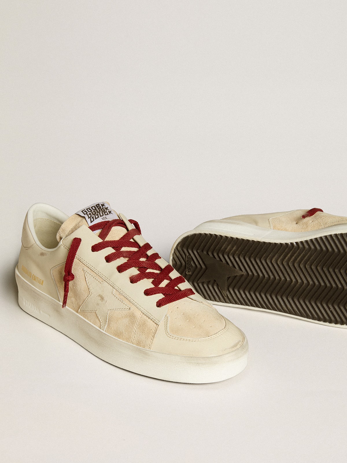 Men’s Stardan LTD in suede with patent white leather star and heel tab