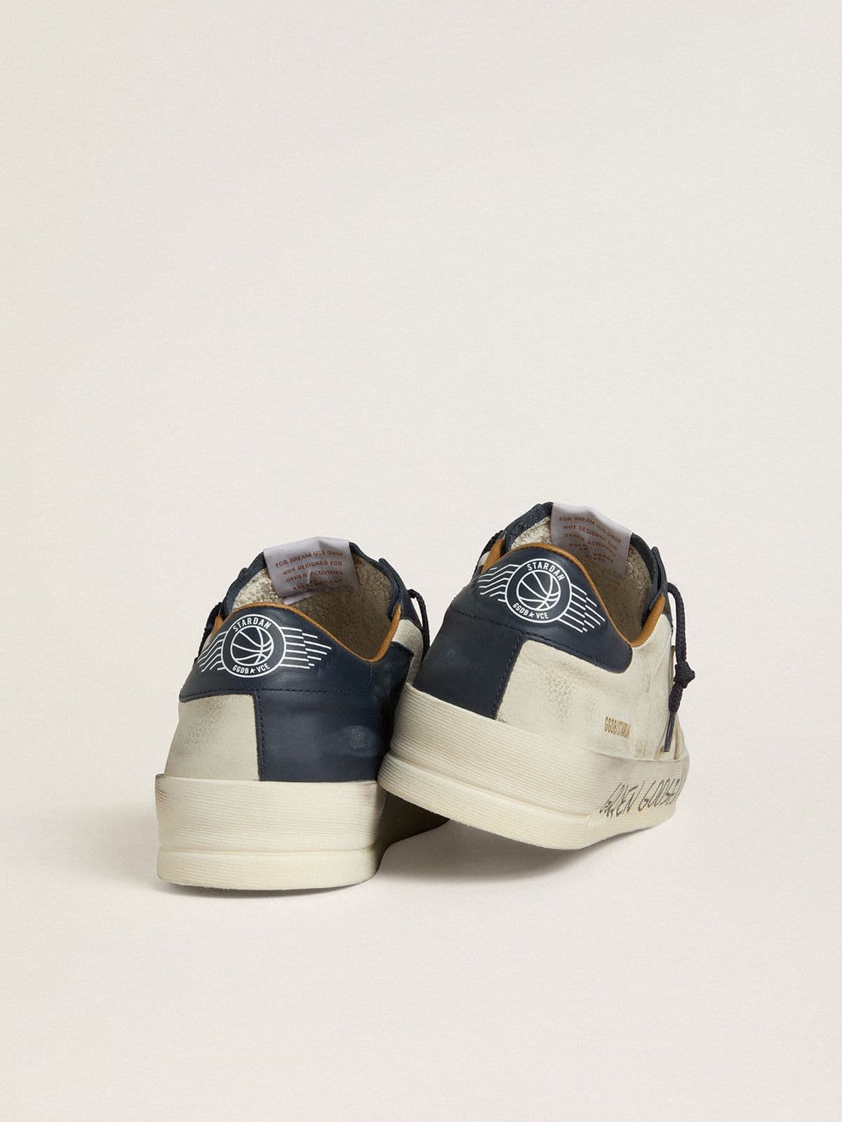 Men's Stardan in nubuck with metallic leather star and blue nappa heel tab