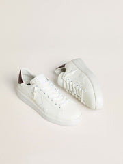 Men’s Purestar with white leather star and burgundy croc-print leather heel tab