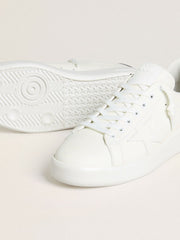 Men’s Purestar with white leather star and burgundy croc-print leather heel tab