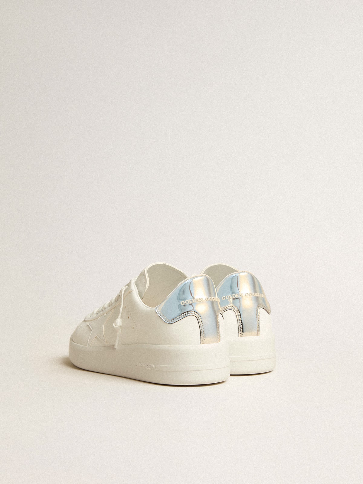 Men’s bio-based Purestar with white star and mirror-effect heel tab