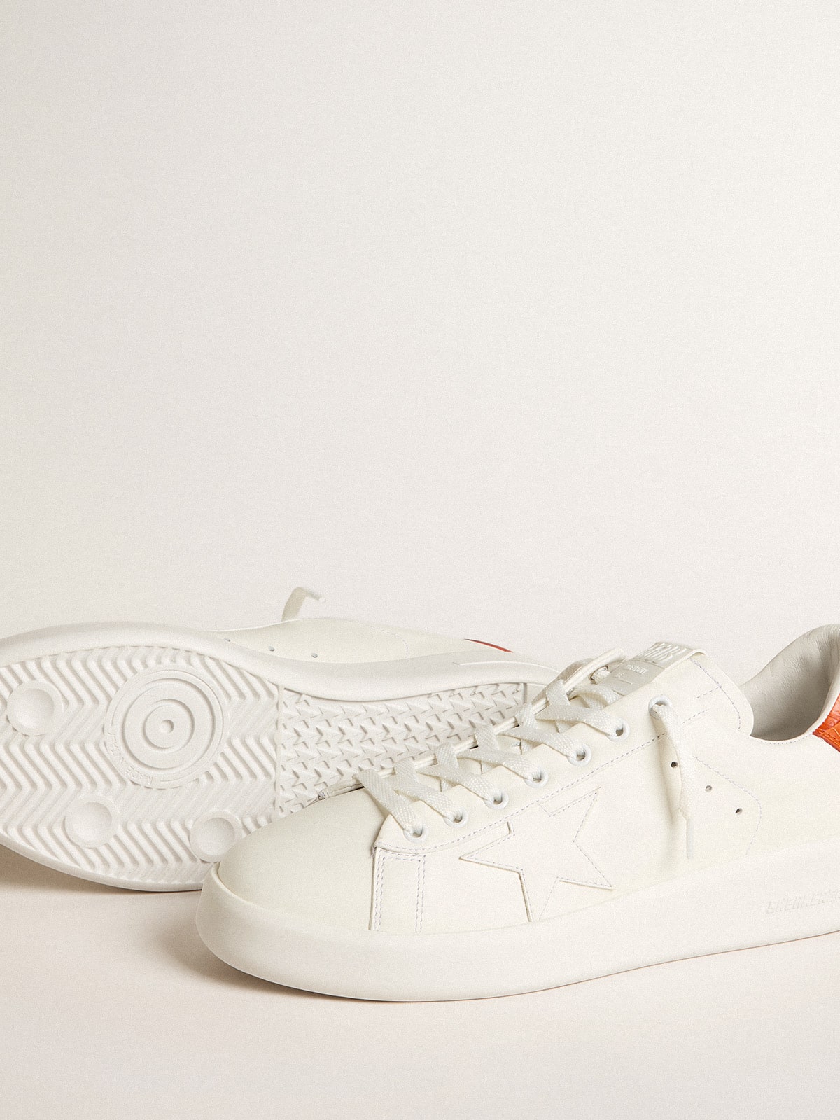 Men's Purestar with white leather star and orange heel tab