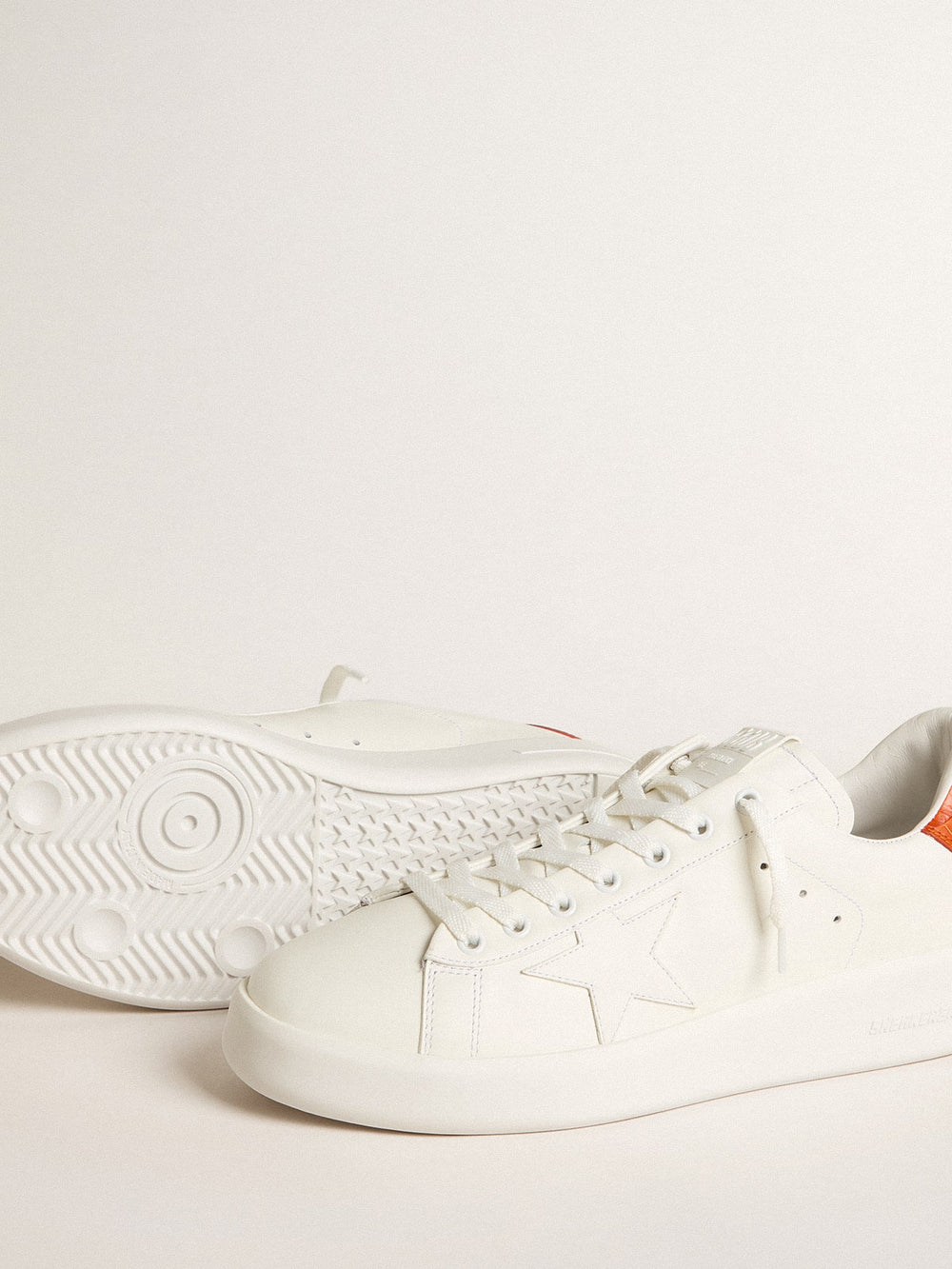 Men's Purestar with white leather star and orange heel tab
