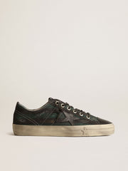 Men's V-Star in black and green striped canvas with black leather star and toe