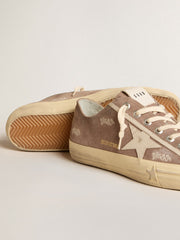 Men's V-Star in dove-gray suede with light gray leather star