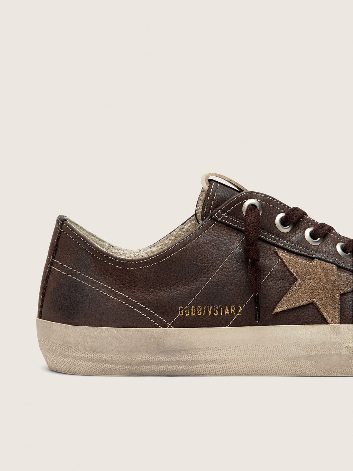 Men's V-Star in brown nubuck with tobacco-colored suede star
