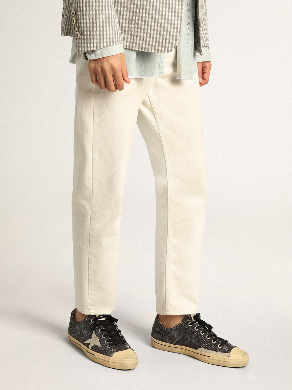 Men's V-Star in black canvas with ice-gray star and heel