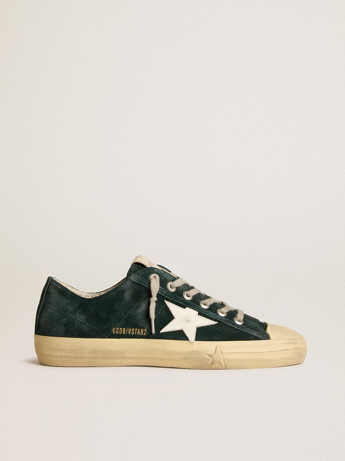 Men's V-Star in forest-green suede with white leather star