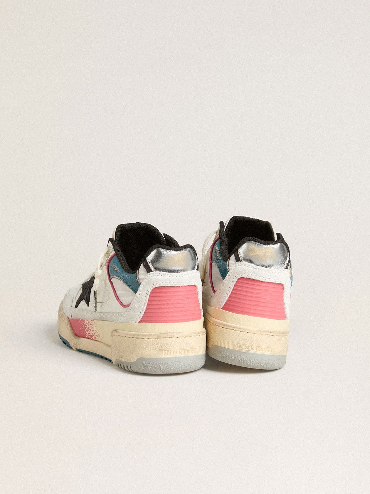 Men's Forty2 with black star and silver foiled leather heel tab